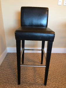 Black leather bar chairs