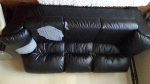 Black leather looking couch