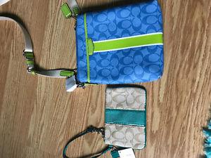 Coach hand bag and wrist wallet