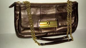 Coach leather handbag w/gold chain and leather handle