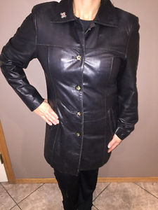Danier Leather Black coat with removable winter lining