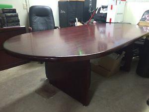 Dark Cherry Boardroom Table and Chairs