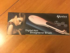 Digital hair straightener brush