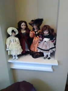 Four Porcelain Victorian Dolls