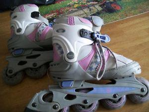 Girls roller blades, adjustable size 1-4
