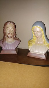 Jesus and Mary Haed Statues (7 inches)
