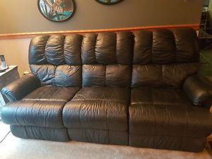 Lazyboy Reclining Italian Leather Couch and Loveseat