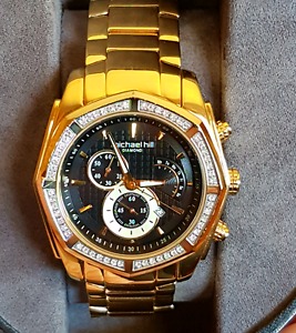 MICHAEL HILL 1/2 carat Mens diamond chronograph watch.
