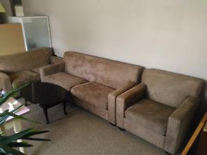 Microsuade 3 piece couch set