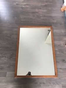 Old style wooden fram mirror