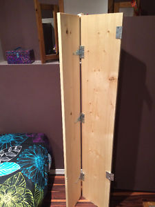 Pine short closet door with hinges
