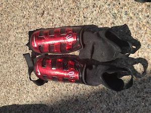 Red and Black Soccer Shin Guards