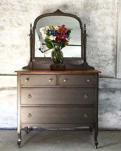 Refinished vintage dresser/mirror