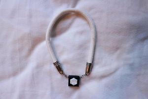 Resin Hipster Necklace Black and White