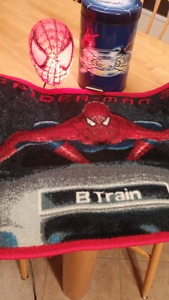 Spiderman decor - light, rug, trash can