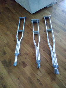Three Sets of Adjustable Crutches