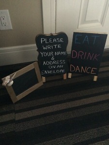 Two Vertical Rectangle Chalkboards
