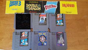Various NES Cartridges and Manuals