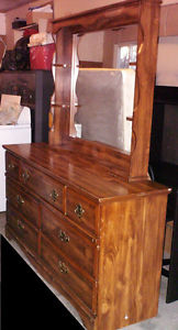 WOODEN DRESSER WITH MIRROR