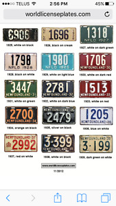 Wanted: WANTED... Newfoundland license plates