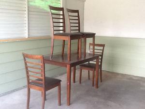Wood Table 4 Chairs