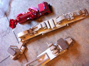 Wooden Toys - tow truck, fire truck, Truck hauler and 4 cars