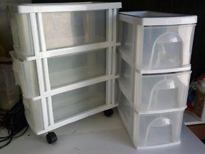 plastic drawers 2 small narrow containers