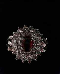 14 karat white gold all occasions ring with genuine ruby Sze