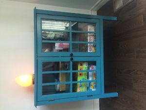 2 Door Teal Accent Cabinet