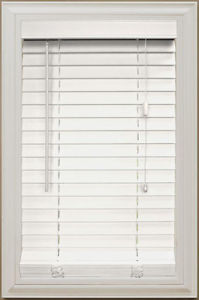 2" Faux Wood White Blinds with Valence