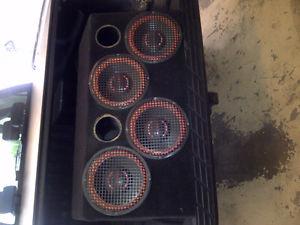 4 10"subs 2 amps custom ported box