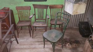 4 Antique Wooden Chairs