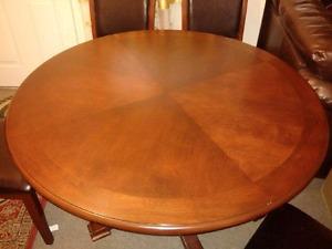 51" round cherry oak solid wood table