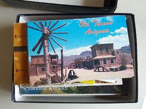 Box holds Collection of Old Postcards $