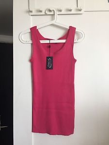 Brand new ribbed Cotton tank in hot pink