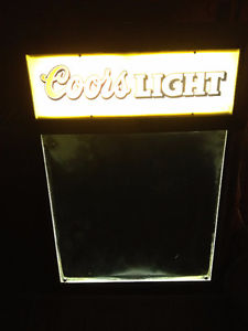 Coors Light Menu illuminated Board.