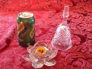 Crystal bell and candle holder