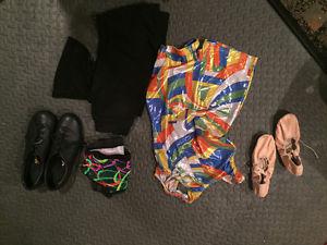 Dance tap and ballet shoes and outfits