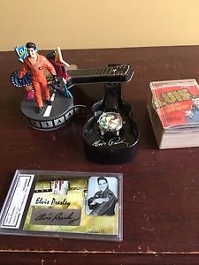 Elvis Presley collectors lot Watch, figure, cards