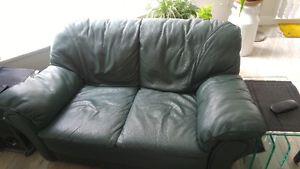 Free green leather two seater sofa