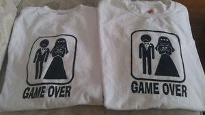 Game over fun wedding t-shirts