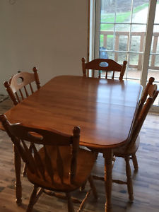 Hardwood table and chairs