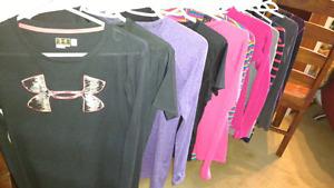 Ladies S-M activewear tops long and short sleeve $5 each