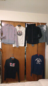Ladies S-M hoodies Lululemon, Fox, Abercrombie, Element,
