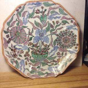 Large Chinese Antiques Plate Flower Basket