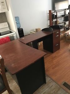 Large Desk with Filing Cabinet