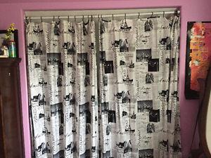 Pair of shower curtains international city theme