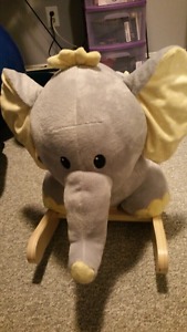 Plush elephant rocking chair