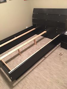 Shiny Black Double Bed Frame
