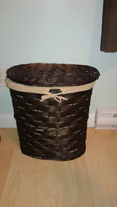 Small wicker laundry basket